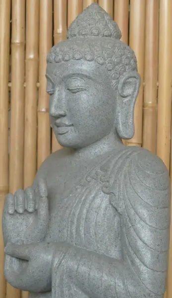 Product image of the product “Seated Buddha made of Riverstone, position Dharmachakra , H. 71cm. ”